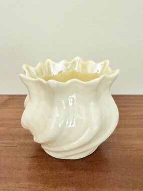 Belleek Vintage Neptune Seashell Open Sugar Bowl 6th Green Mark